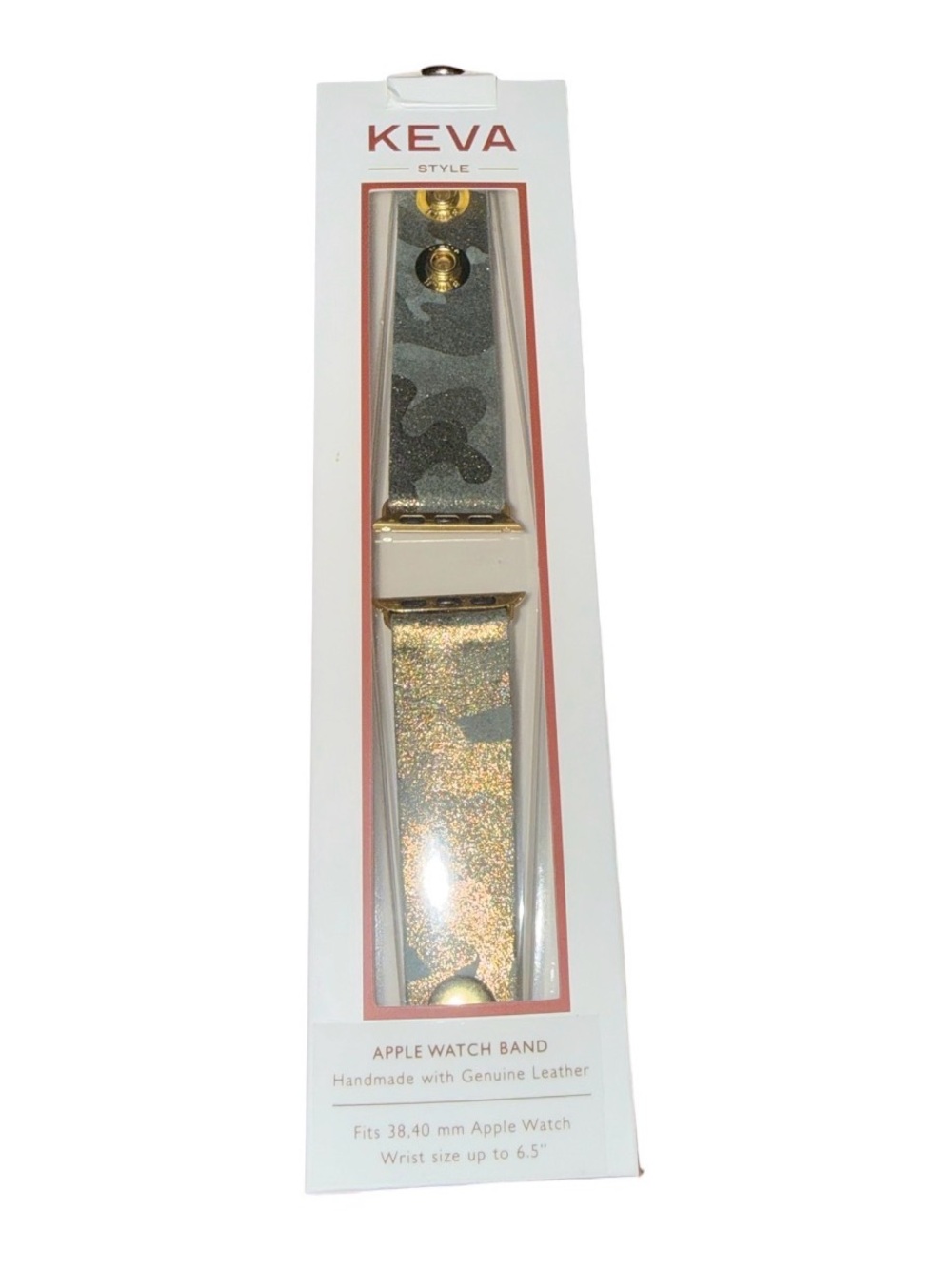 Gold Glitter & Gray Camo Apple Watch Band